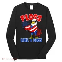 4th Of July Floss Like A Boss Eagle Long Sleeve Shirt thumb 0