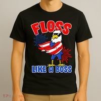 4th Of July Floss Like A Boss Eagle T-Shirt thumb 3