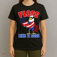 4th Of July Floss Like A Boss Eagle T-Shirt thumb 4