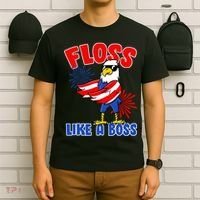 4th Of July Floss Like A Boss Eagle T-Shirt thumb 6