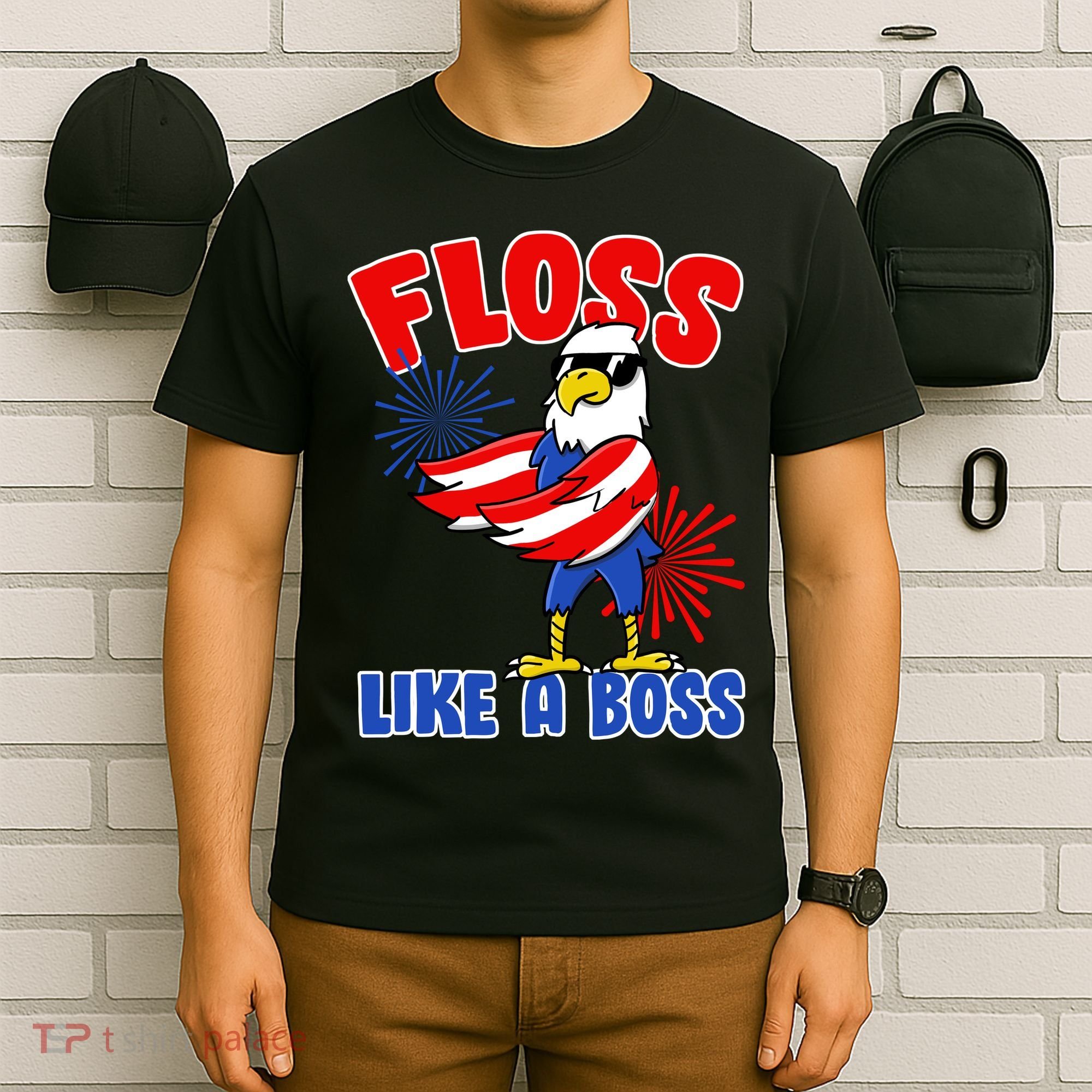 4th Of July Floss Like A Boss Eagle T-Shirt