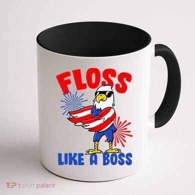 4th Of July Floss Like A Boss Eagle Coffee Mug back