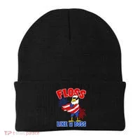 4th Of July Floss Like A Boss Eagle Beanie thumb 0