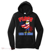 4th Of July Floss Like A Boss Eagle Women's Hoodie thumb 0