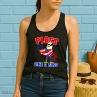 4th Of July Floss Like A Boss Eagle Women's Tank Top thumb 2
