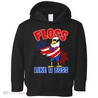 4th Of July Floss Like A Boss Eagle Toddler Hoodie thumb 0