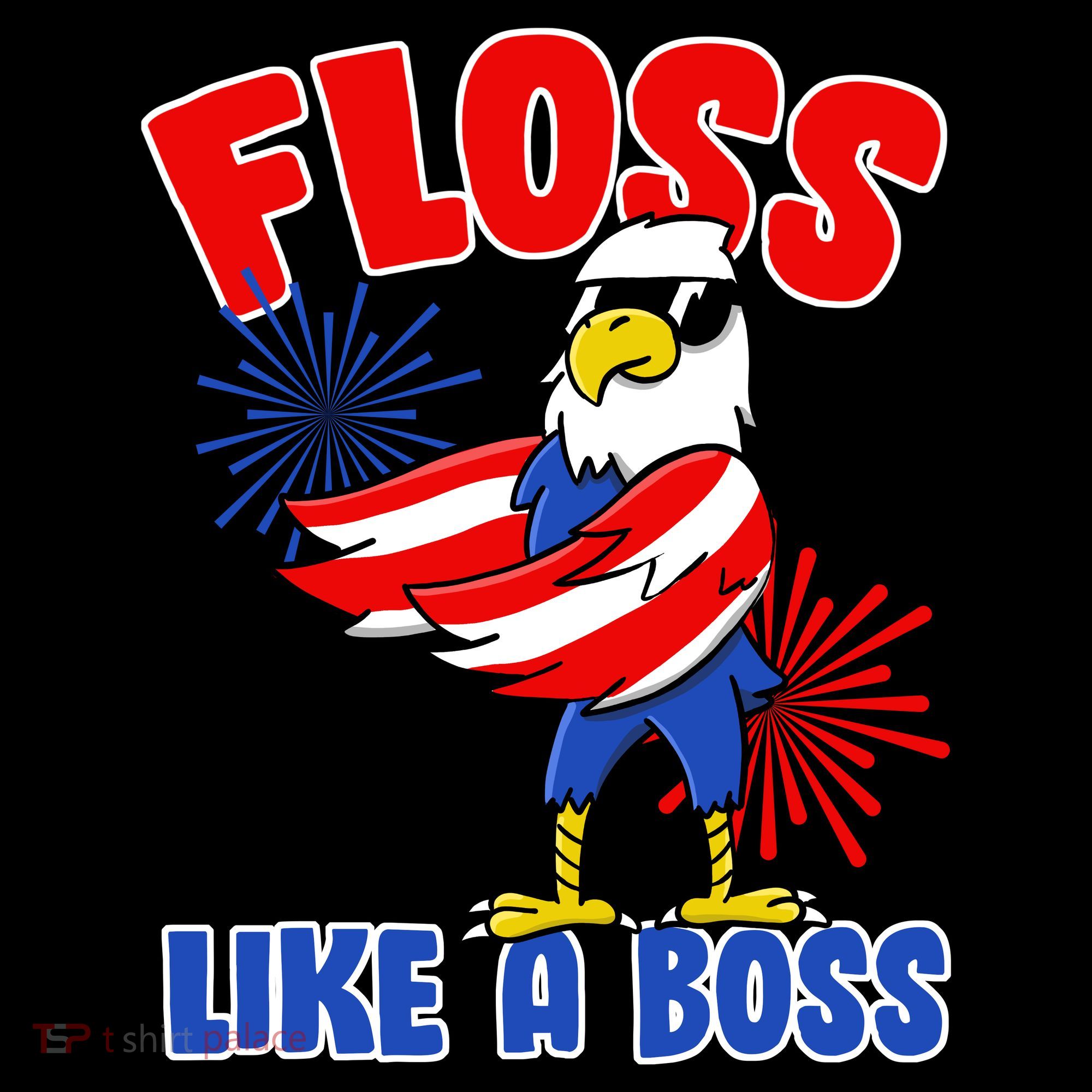 4th Of July Floss Like A Boss Eagle Toddler Hoodie