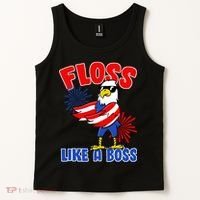 4th Of July Floss Like A Boss Eagle Tank Top thumb 2