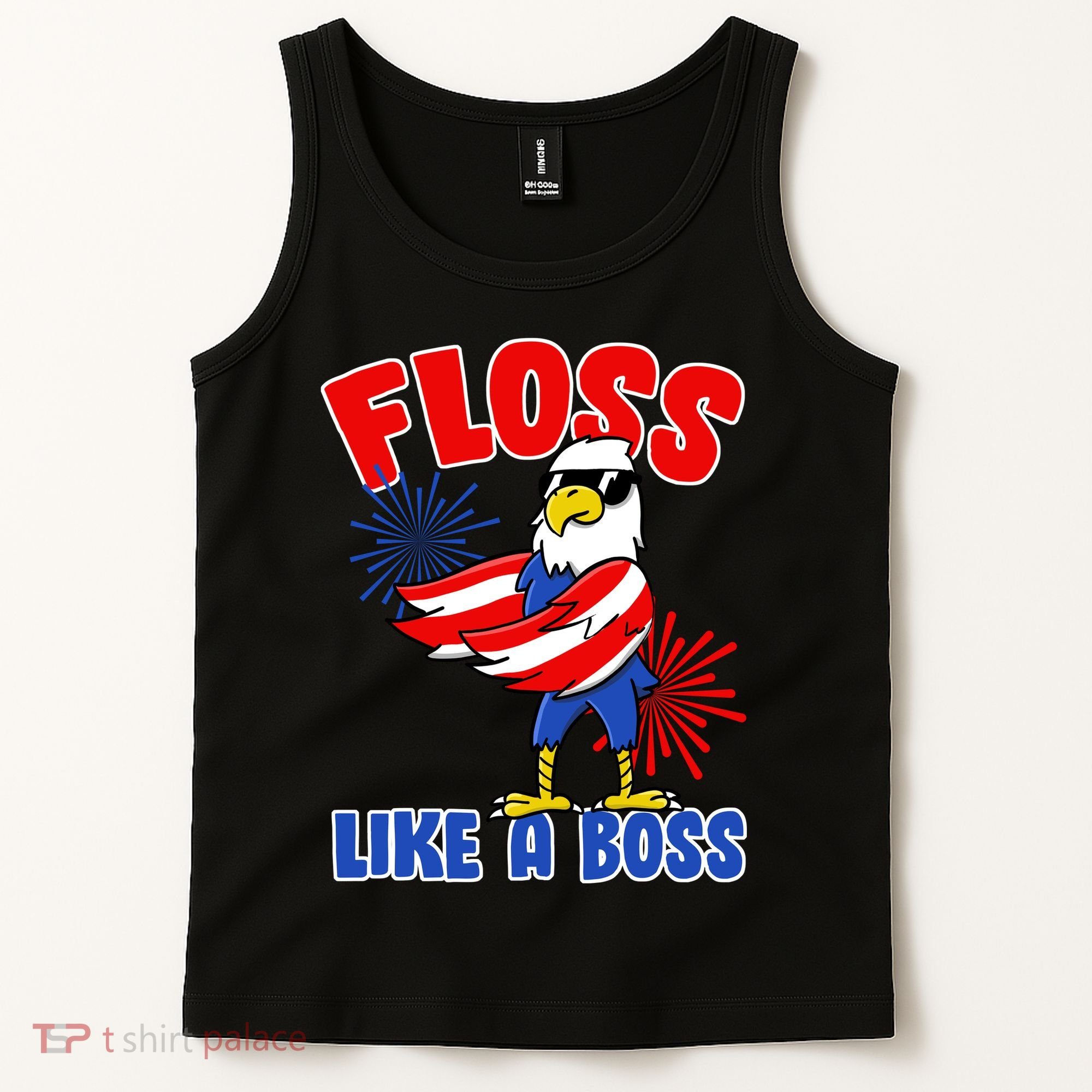 4th Of July Floss Like A Boss Eagle Tank Top