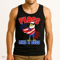 4th Of July Floss Like A Boss Eagle Tank Top thumb 3