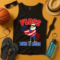 4th Of July Floss Like A Boss Eagle Tank Top thumb 4