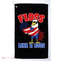4th Of July Floss Like A Boss Eagle Golf Towel thumb 0