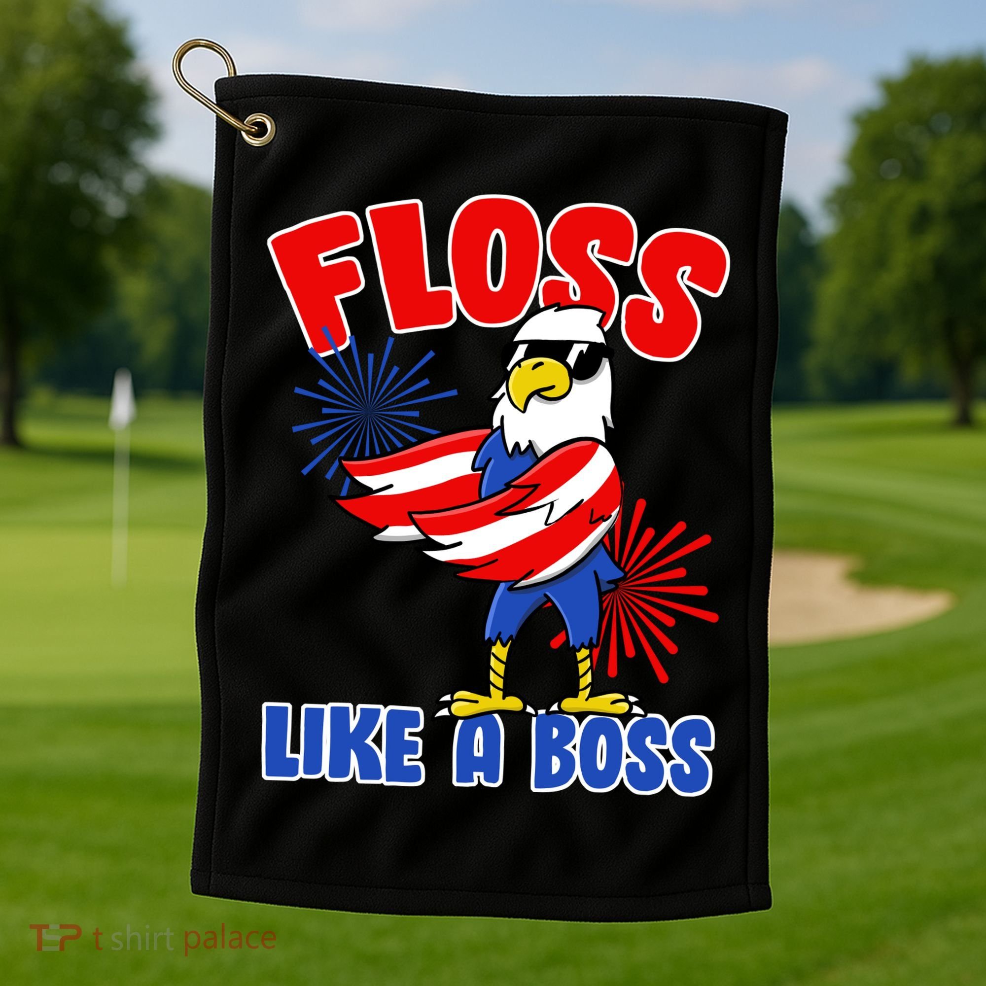 4th Of July Floss Like A Boss Eagle Golf Towel