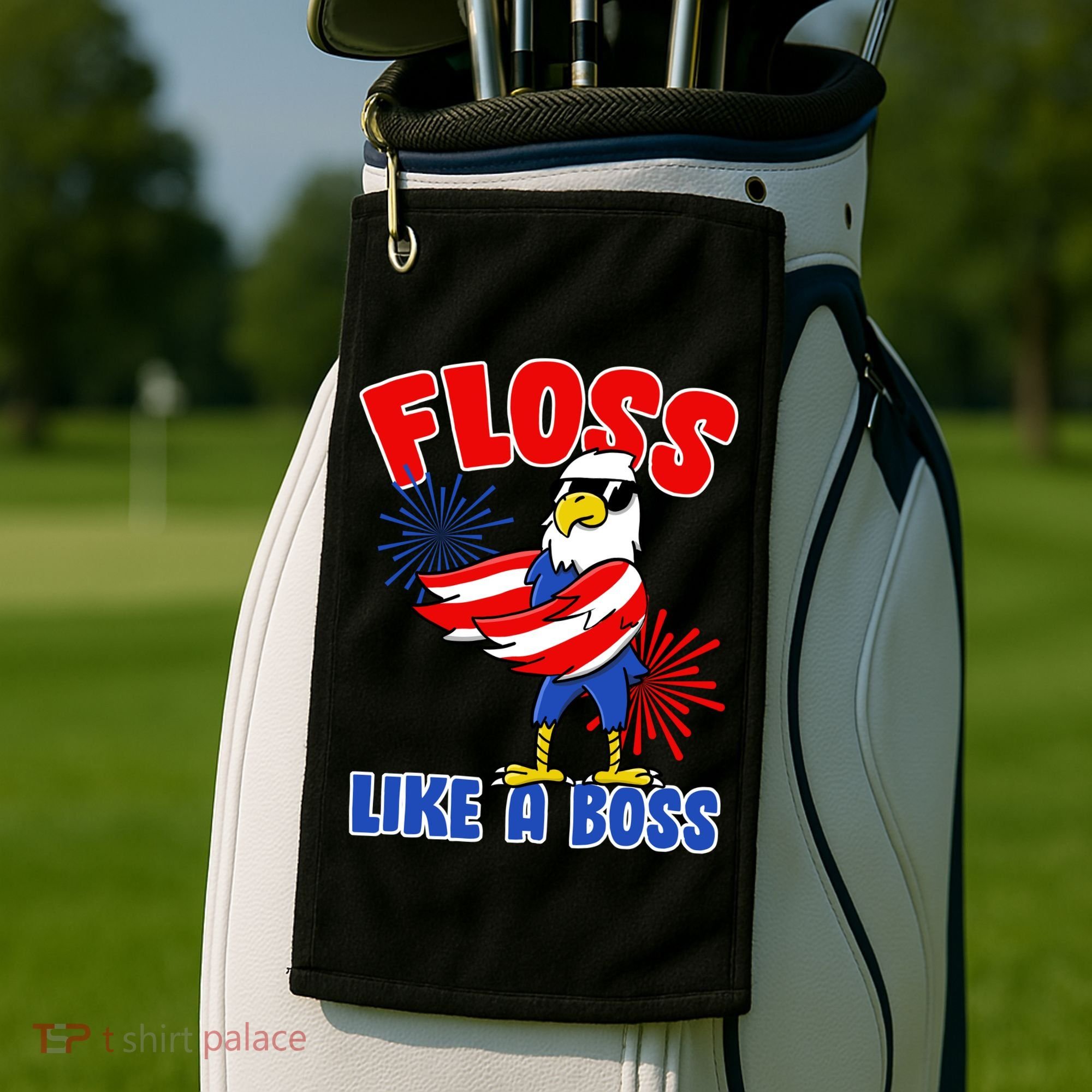 4th Of July Floss Like A Boss Eagle Golf Towel