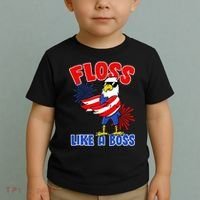 4th Of July Floss Like A Boss Eagle Toddler T-Shirt thumb 2