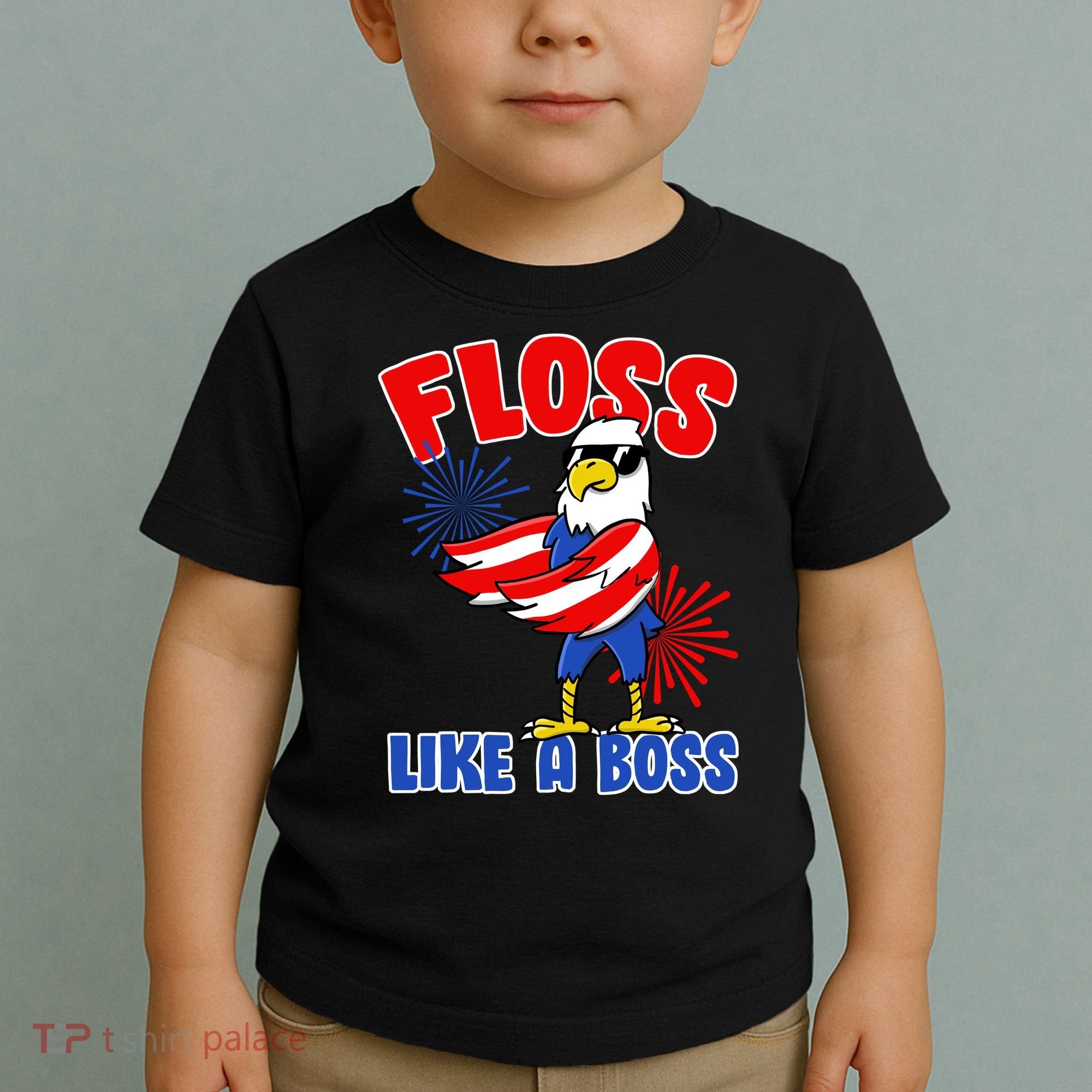 4th Of July Floss Like A Boss Eagle Toddler T-Shirt