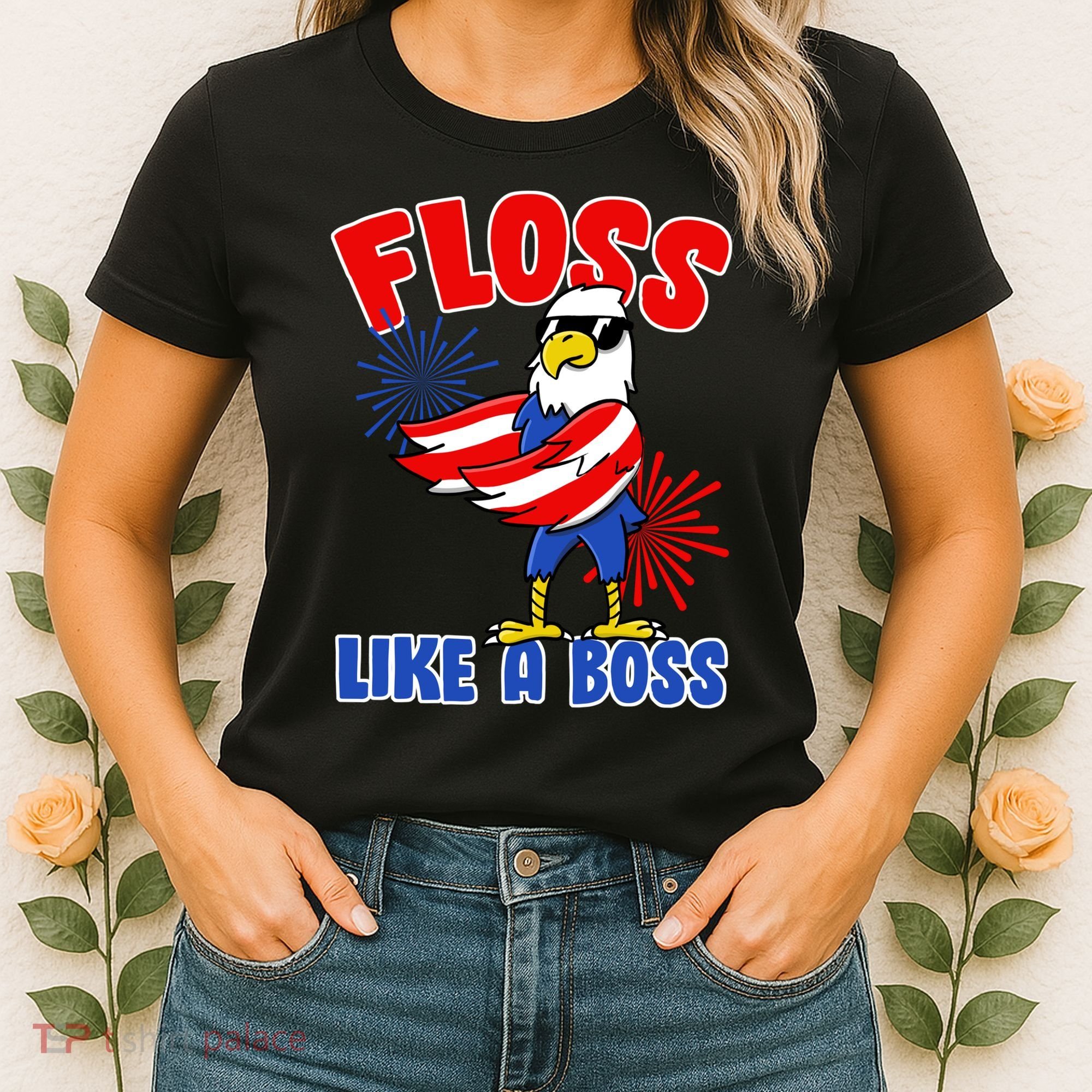 4th Of July Floss Like A Boss Eagle Women's T-Shirt