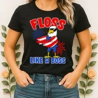4th Of July Floss Like A Boss Eagle Women's T-Shirt thumb 2