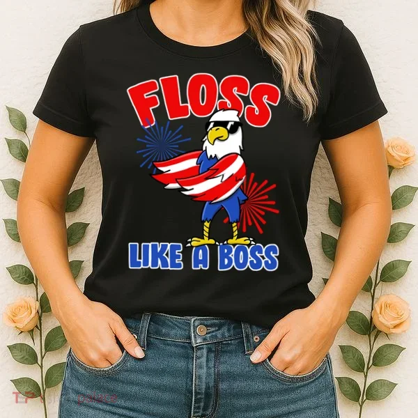 4th Of July Floss Like A Boss Eagle Women's T-Shirt