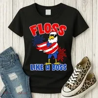 4th Of July Floss Like A Boss Eagle Women's T-Shirt thumb 3