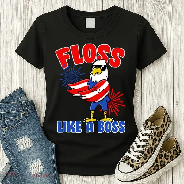 4th Of July Floss Like A Boss Eagle Women's T-Shirt