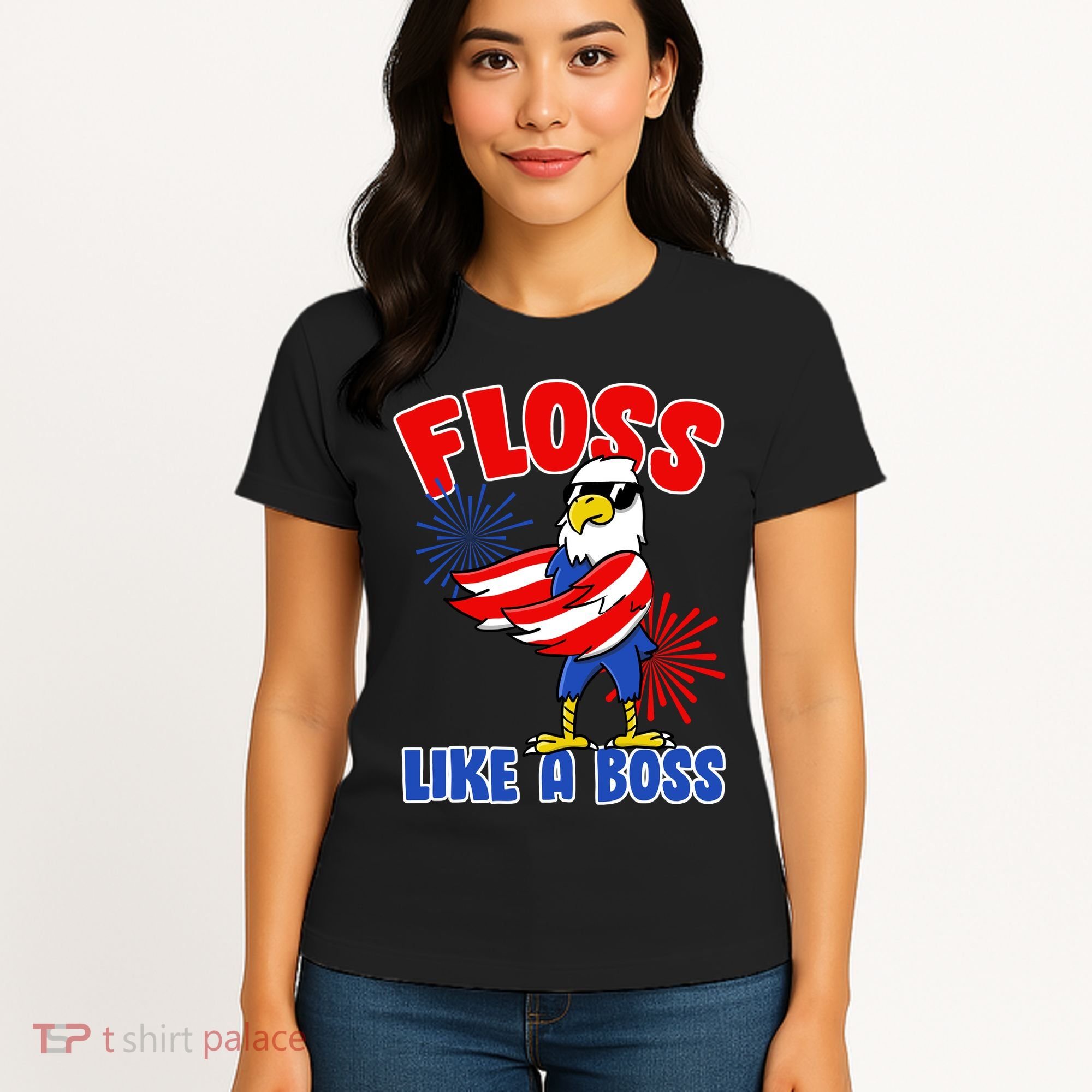 4th Of July Floss Like A Boss Eagle Women's T-Shirt