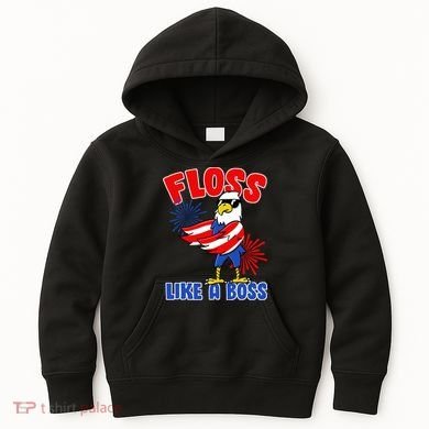 4th Of July Floss Like A Boss Eagle Kids Hoodie