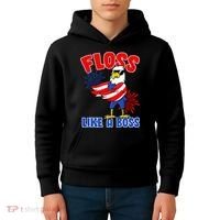 4th Of July Floss Like A Boss Eagle Kids Hoodie thumb 4