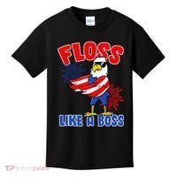 4th Of July Floss Like A Boss Eagle Kids T-Shirt thumb 0