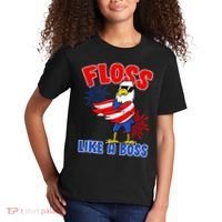 4th Of July Floss Like A Boss Eagle Kids T-Shirt thumb 2