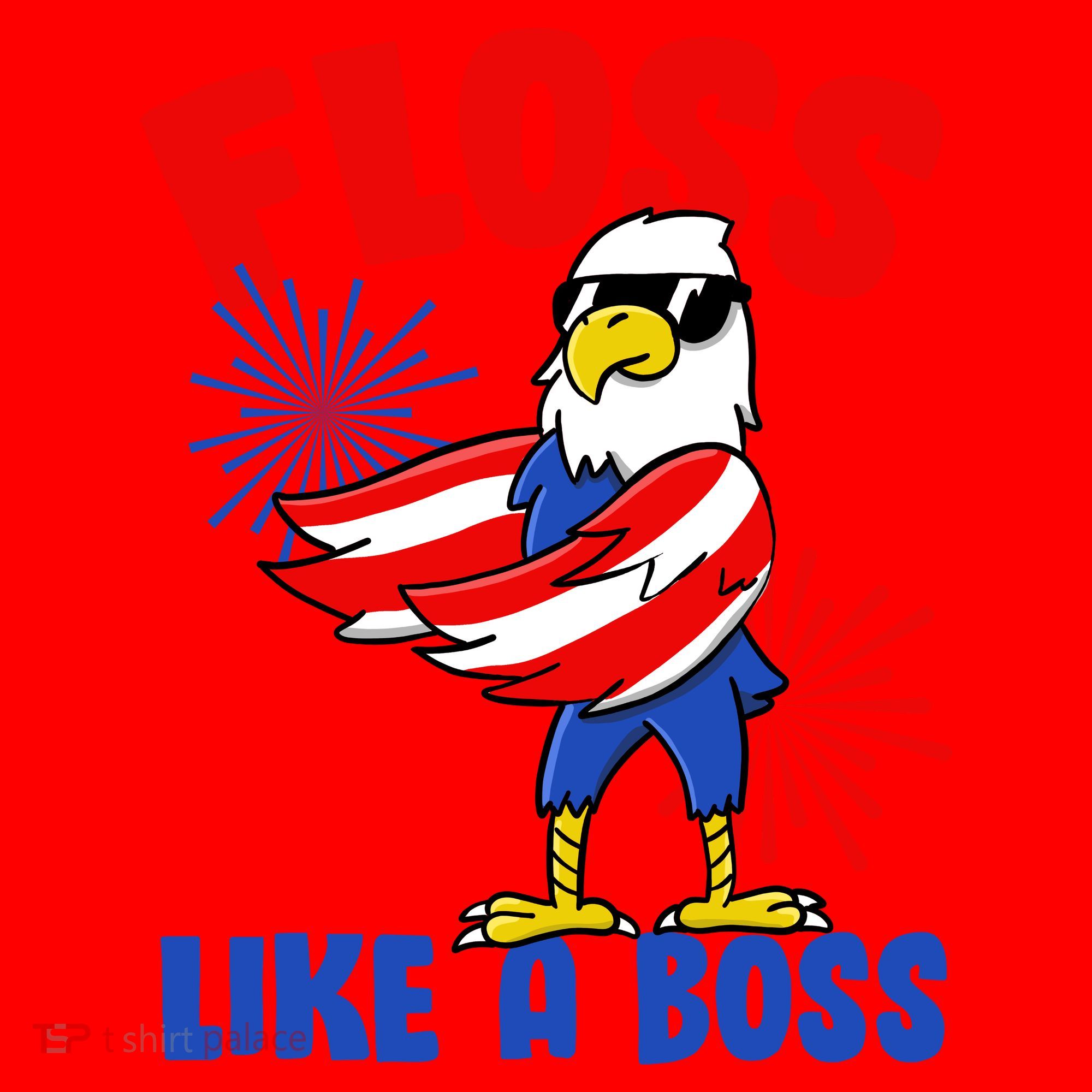 4th Of July Floss Like A Boss Eagle Santa Hat