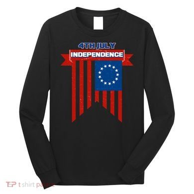 4th Of July Independence American Flag  Long Sleeve Shirt