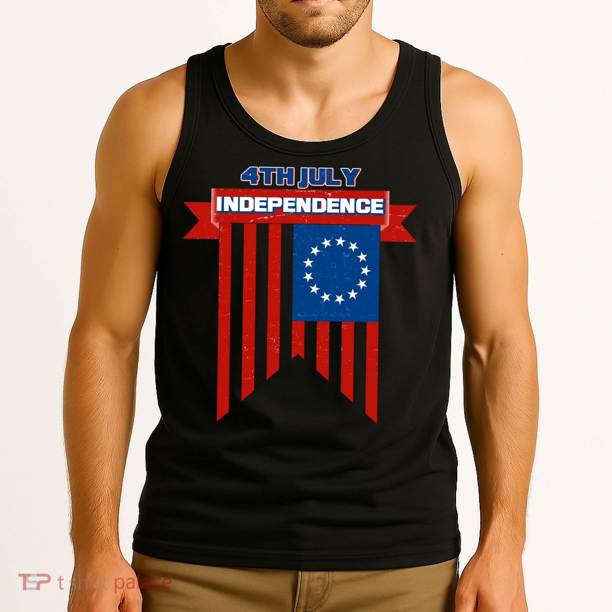 4th Of July Independence American Flag  Tank Top