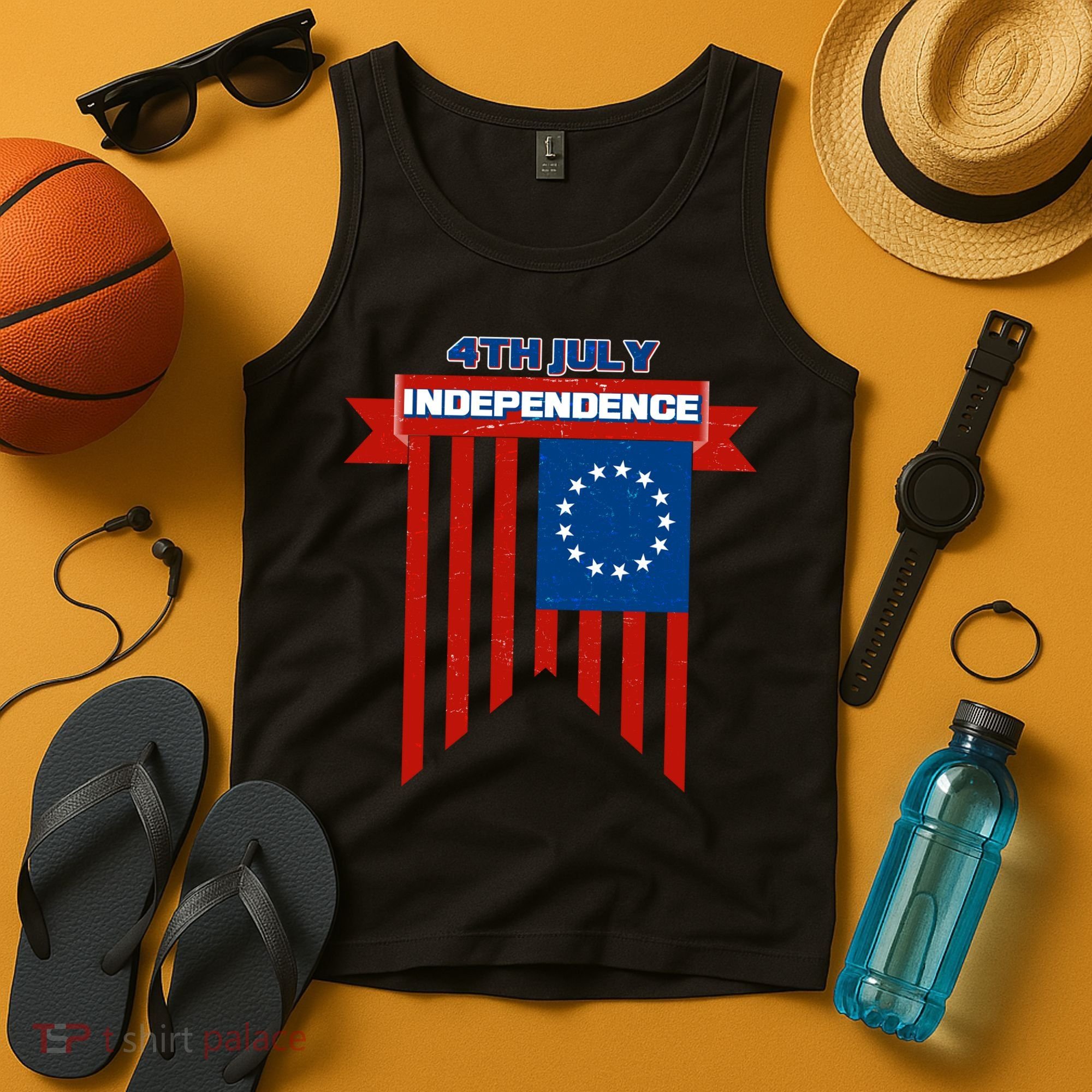4th Of July Independence American Flag  Tank Top