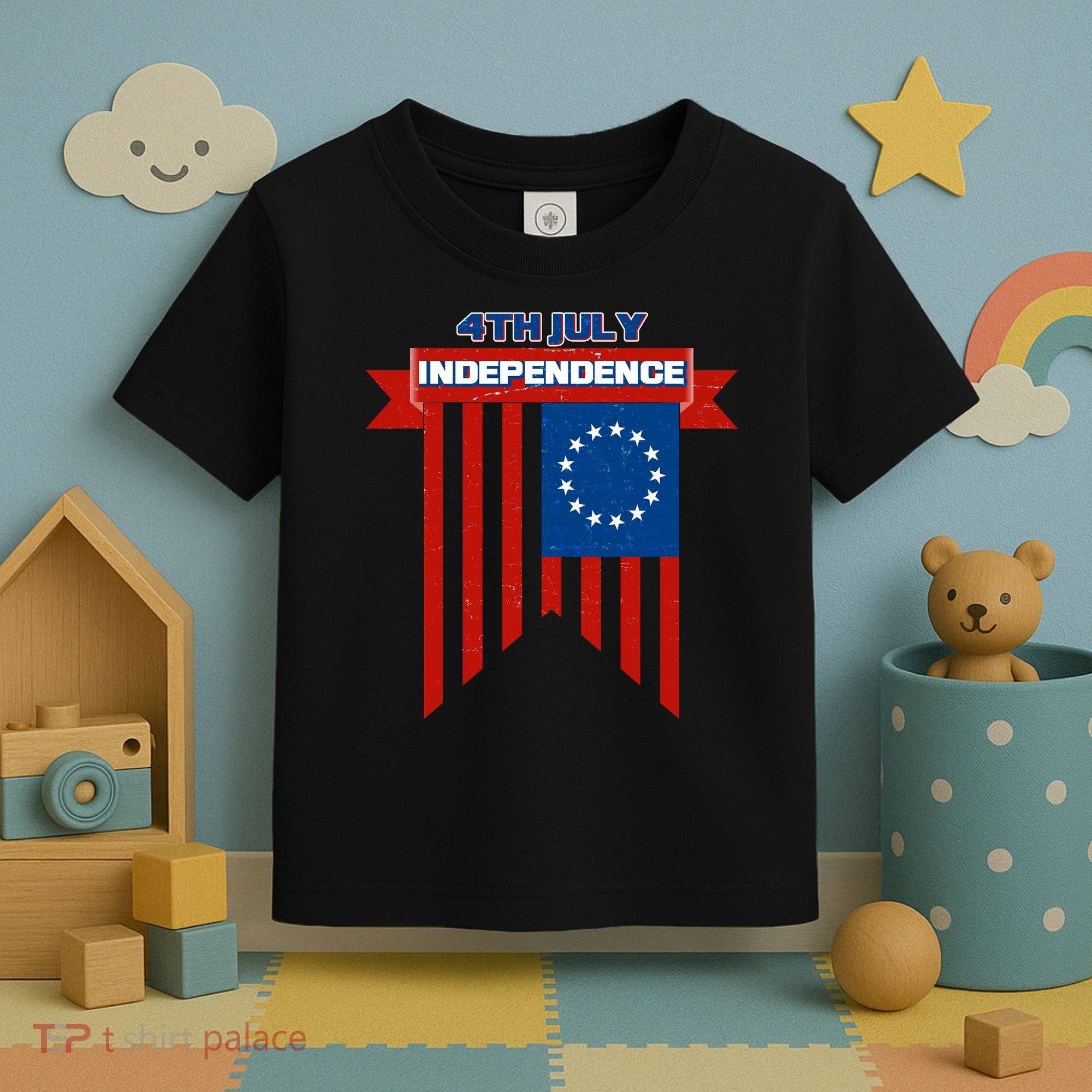 4th Of July Independence American Flag  Toddler T-Shirt