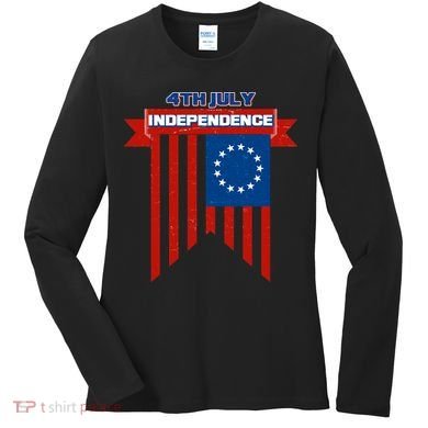 4th Of July Independence American Flag  Women's Long Sleeve Shirt