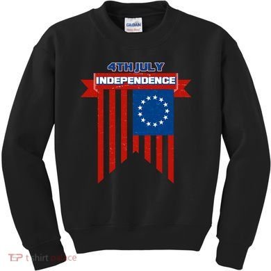 4th Of July Independence American Flag  Kids Sweatshirt