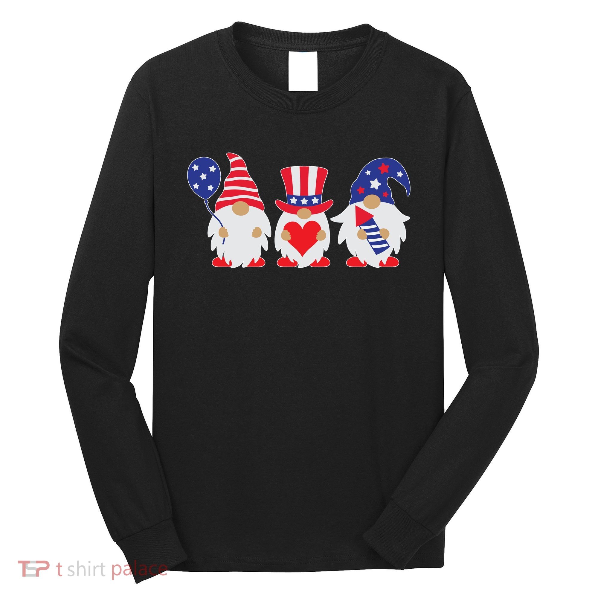 4th of July Lawn Gnomes USA Long Sleeve Shirt