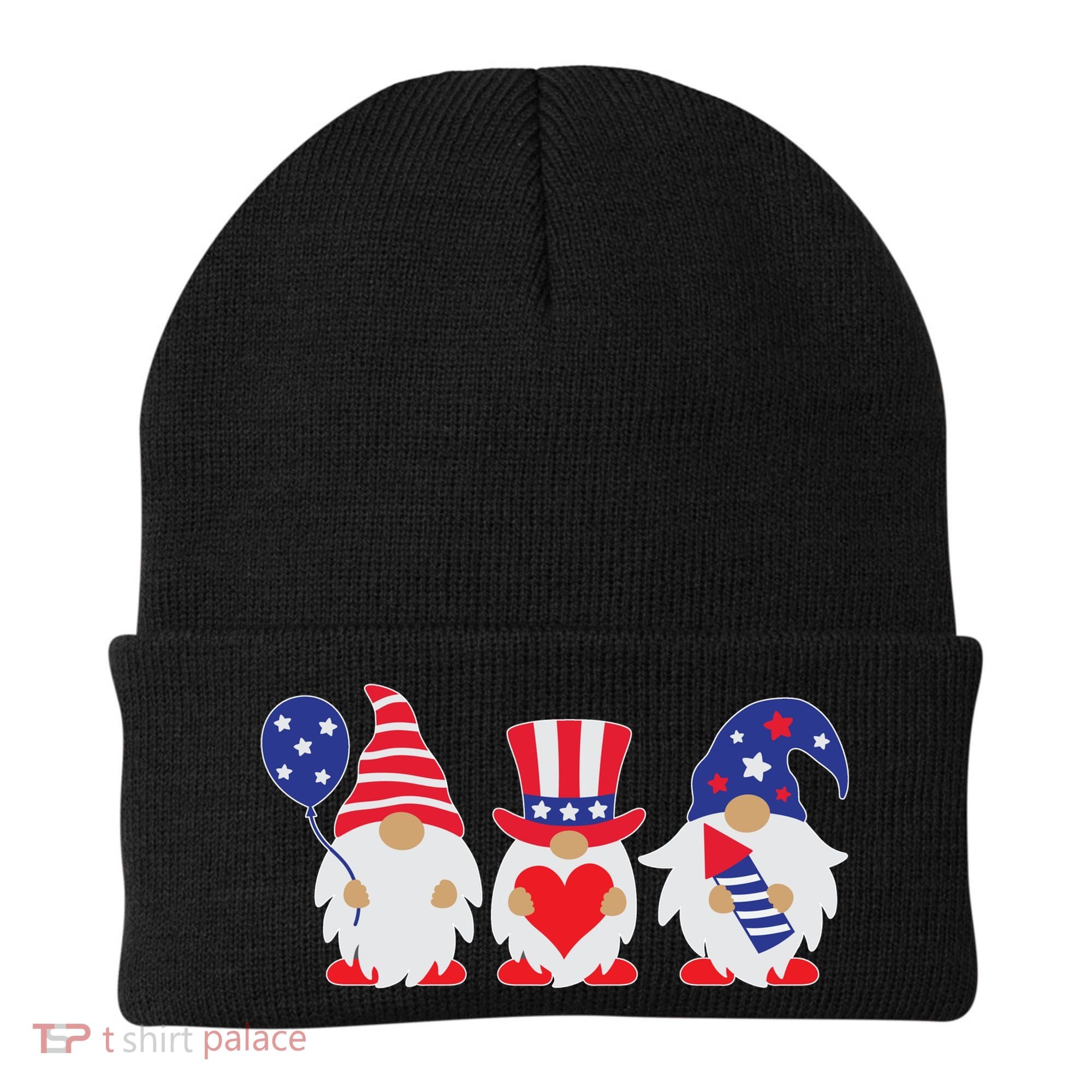 4th of July Lawn Gnomes USA Beanie