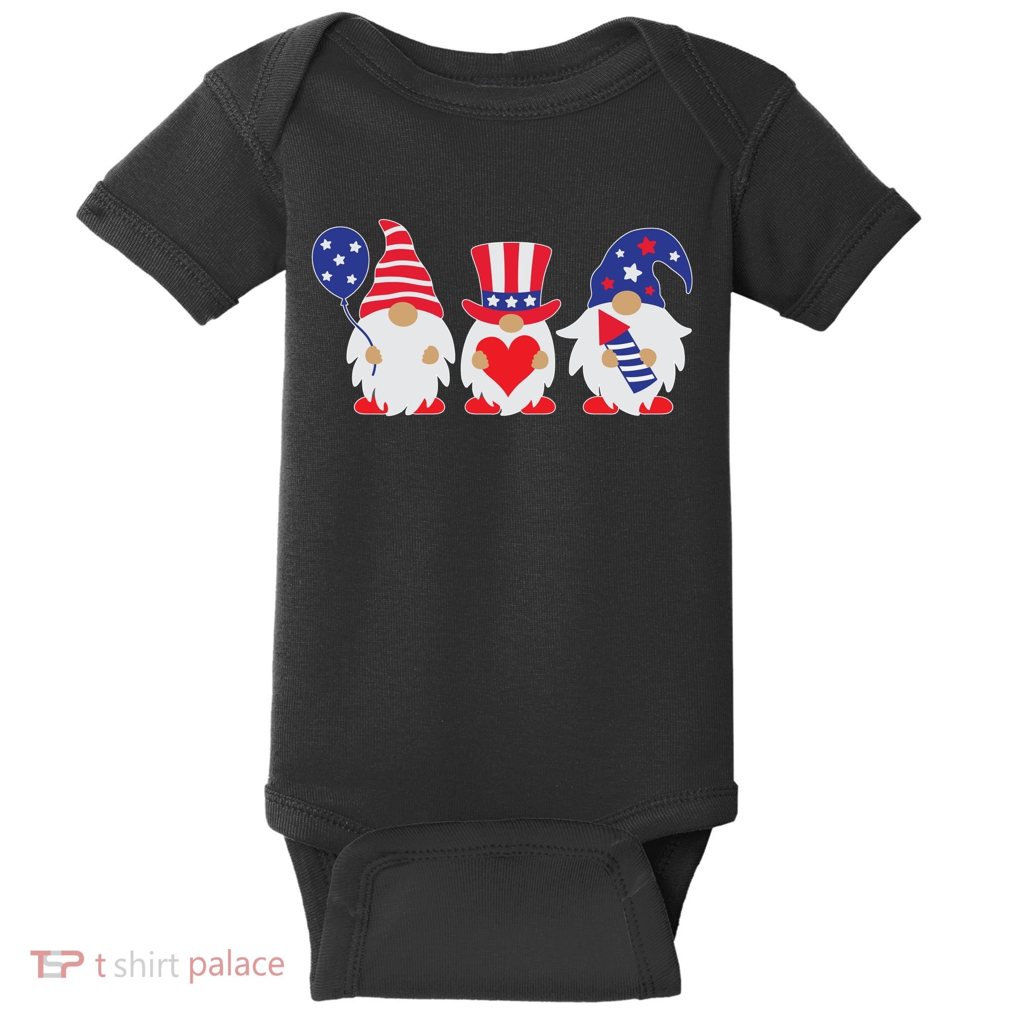 4th of July Lawn Gnomes USA Baby Bodysuit
