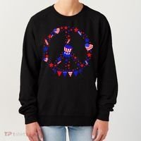 4th Of July Patriotic Peace Sign Women's Sweatshirt thumb 0