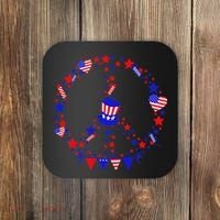4th Of July Patriotic Peace Sign Coaster thumb 0