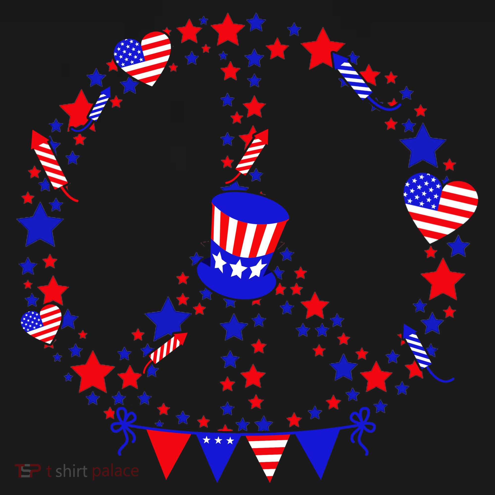 4th Of July Patriotic Peace Sign Toddler Hoodie