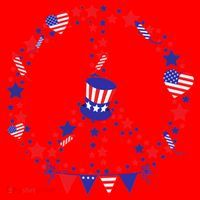 4th Of July Patriotic Peace Sign Santa Hat thumb 1