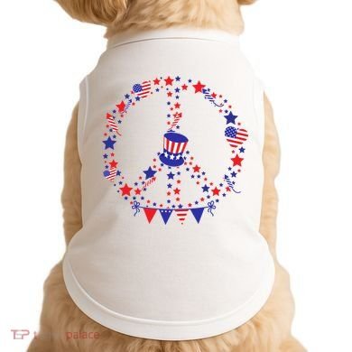 4th Of July Patriotic Peace Sign Doggie Tank