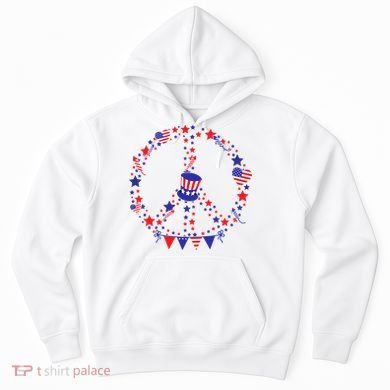 4th Of July Patriotic Peace Sign Hoodie