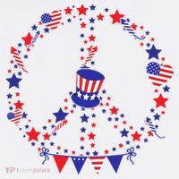 4th Of July Patriotic Peace Sign Button thumb 1
