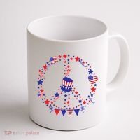 4th Of July Patriotic Peace Sign Coffee Mug thumb 1