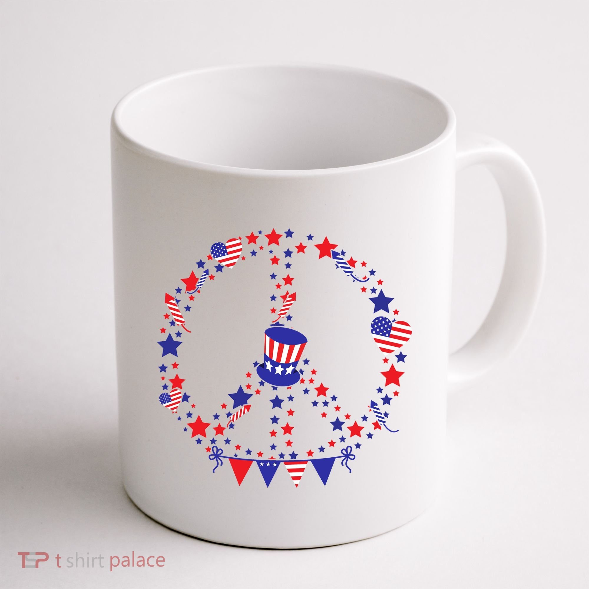 4th Of July Patriotic Peace Sign Coffee Mug