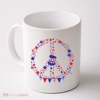 4th Of July Patriotic Peace Sign Coffee Mug thumb 0